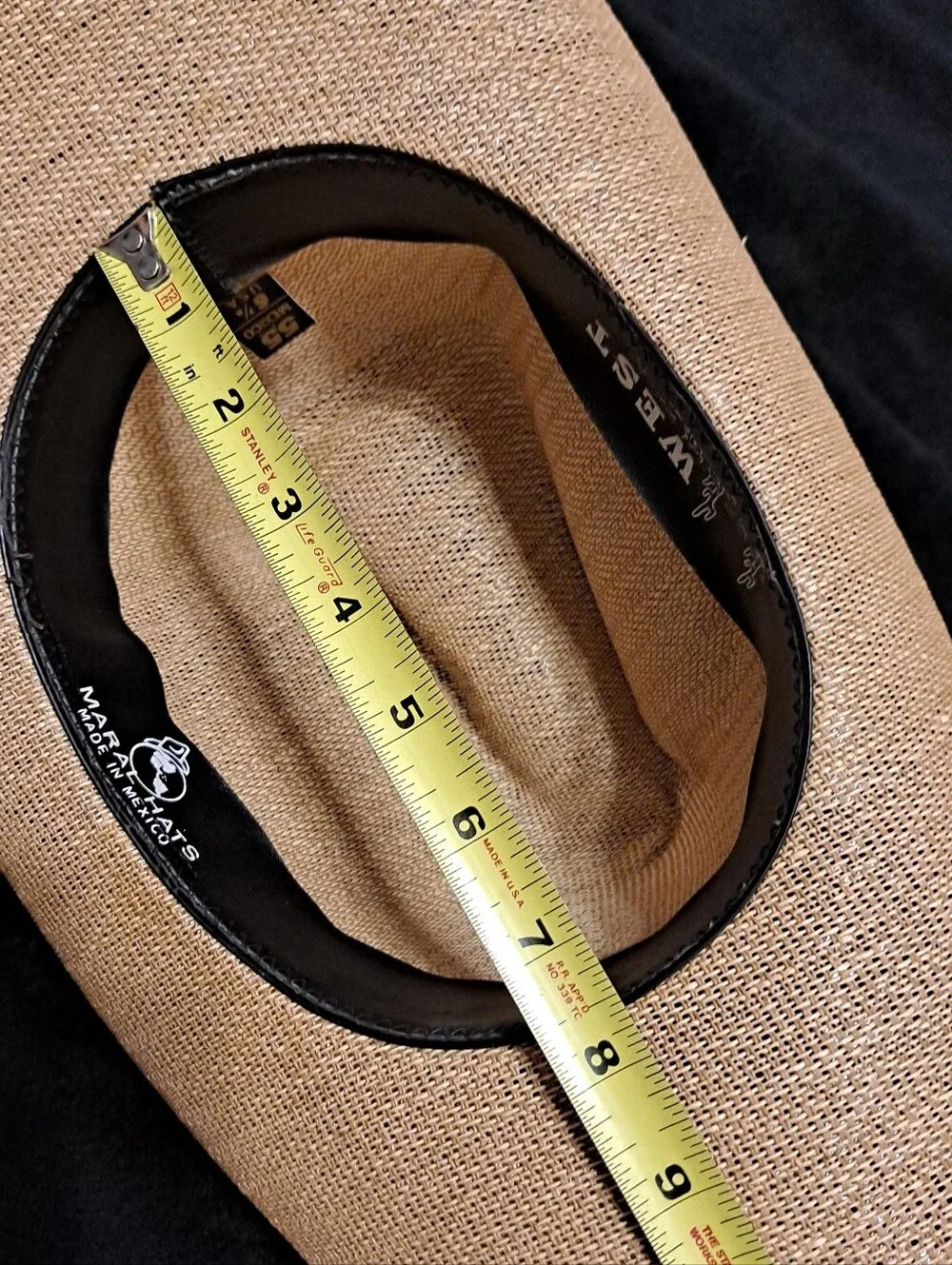Maral Tan Straw Cowboy Hat with White-and-Tan Braided Band 6 7/8 Narrow